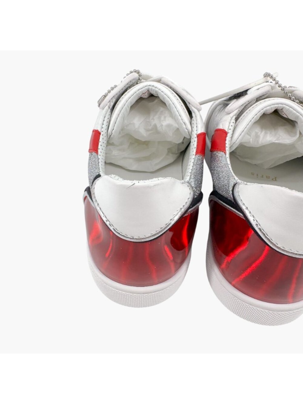Christian Louboutin Vieira Limited Sneakers White Red Leather Size 37 US 7 Women - Picture 9 of 15